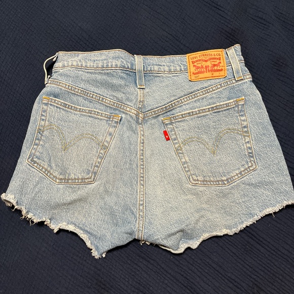 Levi's 501 Blue Jean Shorts Distressed Cut-Off Style - Picture 2 of 9